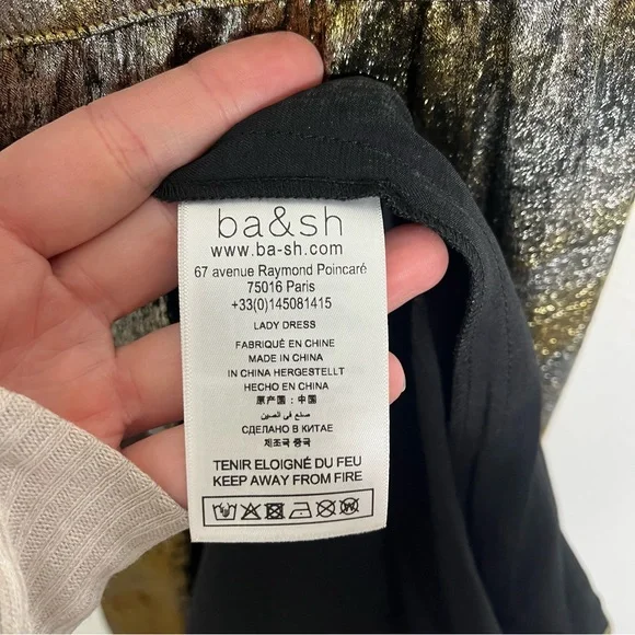 BA&SH Franckie Mixed Metallic Open Back Maxi Dress - Picture 8 of 11